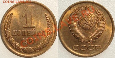 Монеты СССР в качестве. Много в блеске. - 1 копейка 1981.JPG
