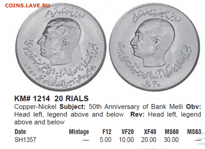 ИРАН 20 риалов 1978. 50 лет банку Мелли. ХОРОШАЯ.17.02.2020 - Снимок.PNG