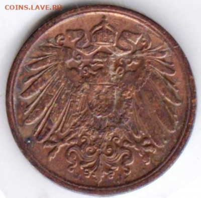 Германия 1 пфенниг 1890 г. J до 24.00 19.02.20 г. - 017