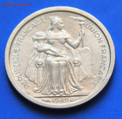 Новая Каледония 1 франк 1949 - 3