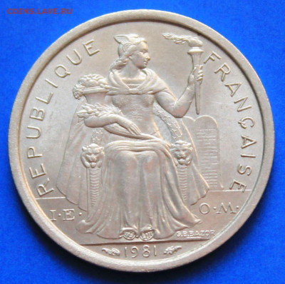 Новая Каледония 1 франк 1981 - 3