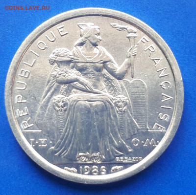 Французская Полинезия 1 франк 1986 - 5