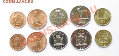 Комплекты Стран АФРИКИ UNC!!! - Zambia 5 coins set.JPG