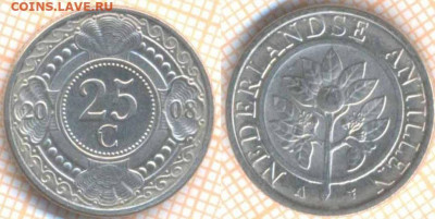 Нидерландские Антиллы 25 центов 2008 г., до 19.02.2020 г. 22 - Нидерландские Антиллы 25 центов 2008 90