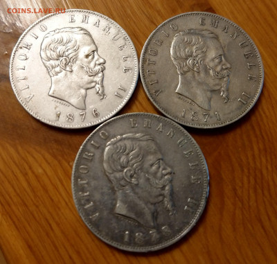 Италия 5 лир 1871, 1876, 1878 - IMAG5815~3