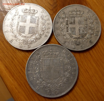 Италия 5 лир 1871, 1876, 1878 - IMAG5814~2