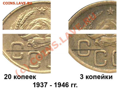 3 копейки 1945 СССР монета-перепутка? - 3 копейки 1937-46 отличия от 20 копеек