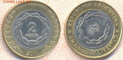 Аргентина 2 песо 2011 г., до 21.02.2020 г. 22.00 по Москве - Аргентина 2 песо 2011 7680