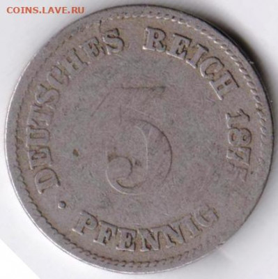 Германия 5 пфеннигов 1875 г. А до 24.00 22.02.20 г. - 033 (10)