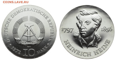ГДР. 10 марок 1972 г. Гейне. До 19.02.20. - Р222.JPG