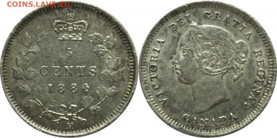 Канада. Монеты периода правления королевы Виктории 1858-1901 - 5-cents-1880