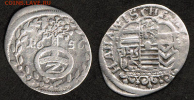 Крейцеры и альбусы Германии 17 века (7 штук) оценка - 2 крейцера 1656 Ханау-Лихтенберг2