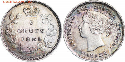 Канада. Монеты периода правления королевы Виктории 1858-1901 - 5-cents-1882