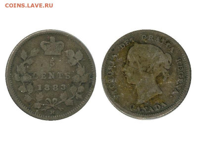 Канада. Монеты периода правления королевы Виктории 1858-1901 - moneta_5_centov_kanady_1883_g_serebro_1
