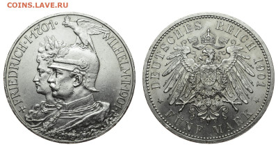 Пруссия. 5 марок 1901 г. Династия. До 19.02.20. - Р149.JPG