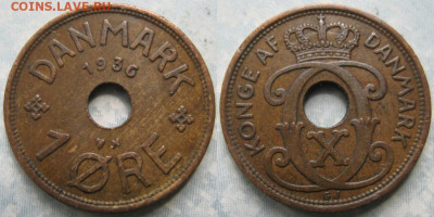 Дания 1 эре 1936 до 22-02-20 в 22:00 - Дания 1 эре 1936    194-к65-10608