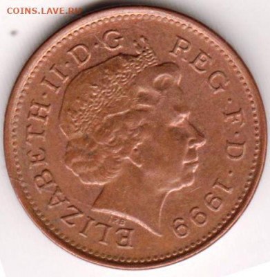 Великобритания 1  пенни 1999 г. до 24.00 24.02.20 г. - 006