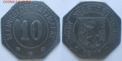 Нотгельды Германии. Обзорная тема. - 10 пф. 1917г. Нойштадт