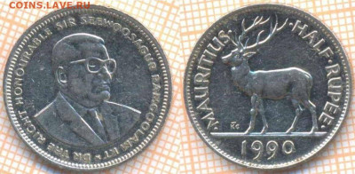 Маврикий полрупии 1990 г., до 24.02.2020 г. 22.00 по Москве - Маврикий полрупии 1990 7707