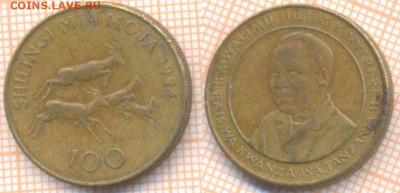 Танзания 100 шиллингов 1994 г., до 24.02.2020 г. 22.00 по Мо - Танзания 100 шиллингов 1994 7752