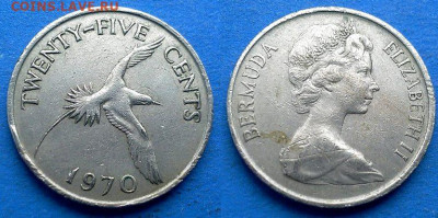 Бермуды - 25 центов 1970 года (Фауна) до 25.02 - Бермуды 25 центов, 1970
