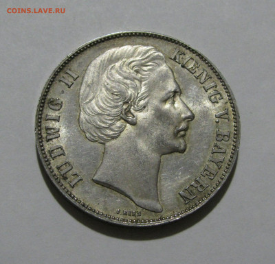 Бавария. Людвиг II. 1 ТАЛЕР 1871 года. Юбилейный. UNC. - бв1тлр1871 (2).JPG
