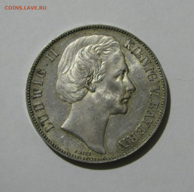 Бавария. Людвиг II. 1 ТАЛЕР 1871 года. Юбилейный. UNC. - бв1тлр1871.JPG