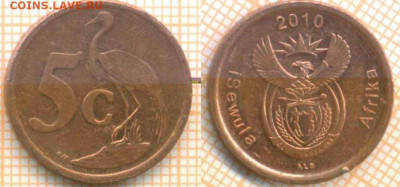 ЮАР 5 центов 2010 г., до 26.02.2020 г. 22.00 по Москве - ЮАР 5 центов 2010 7800