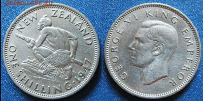 Новая Зеландия 1 шиллинг 1947 г До 24-02 в 22-00 МСК - 1 шиллинг