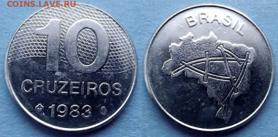 Бразилия - 10 крузейро 1983 года до 27.02 - Бразилия 10 крузейро, 1983
