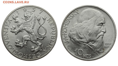 Чехословакия. 10 крон 1957 г. Коменский. До 26.02.20. - DSH_7357.JPG