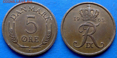 Дания - 5 эре 1965 года до 29.02 - Дания 5 эре, 1965