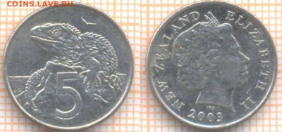 Новая Зеландия 5 центов 2003 г., до 01.03.2020 г. 22.00 по М - Новая Зеландия 5 центов 2003 7887