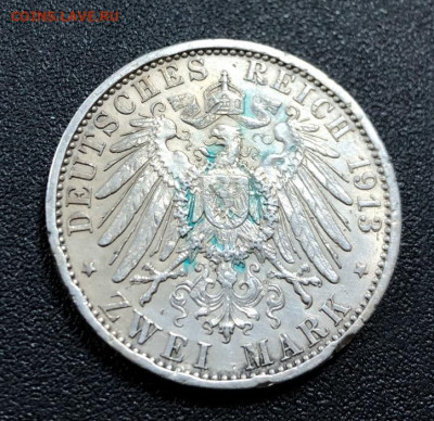 2 марки 1913 Пруссия с 200 руб. до 1.03.20 22:00 - image-24-02-20-01-03-3
