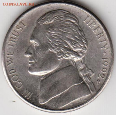 США 5 центов 1992 г. Р до 24.00 02.03.20 г. - 025