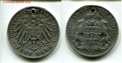 5 марок 1904г. Гамбург.( монисто).До 29.02. В 22-00 мск. - img884
