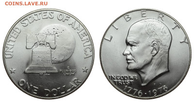 США. 1 доллар 1976 г. Эйзенхауэр. Колокол. До 26.02.20. - США_01.JPG