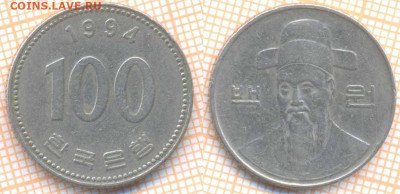 Южная Корея 100 вон 1994 г., до 02.03.2020 г. 22.00 по Москв - Южная Корея 100 вон 1994 7911