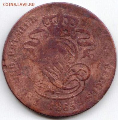 Бельгия 2 сантима 1865 г. до 24.00 03.03.20 г. - 037