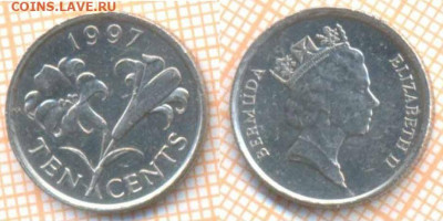 Бермуды 10 центов 1997 г., до 03.03.2020 г. 22.00 по Москв - Бермуды 10 центов 1997 7922