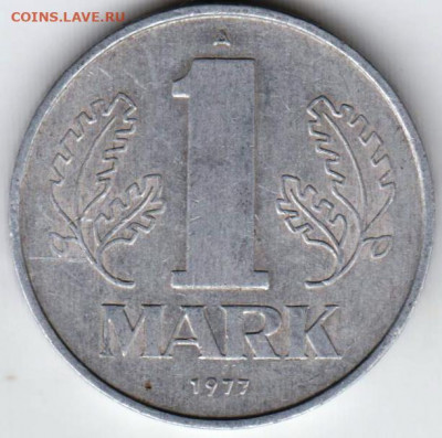 ГДР 1 марка 1977 г. до 24.00 03.03.20 г. - 097