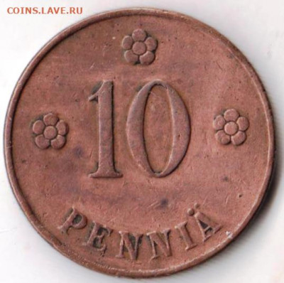 Финляндия 10 пенни 1921 г. до 24.00 05.03.20 г. - 051
