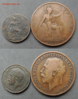 Великобритания 1 фартинг + 1 пенни 1919 до 3.03 - 1919_х2