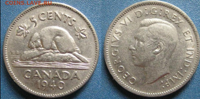 Только сутки Канада 5 центов 1940 год До 29-02 в 22-00 МСК - канада 5 ц