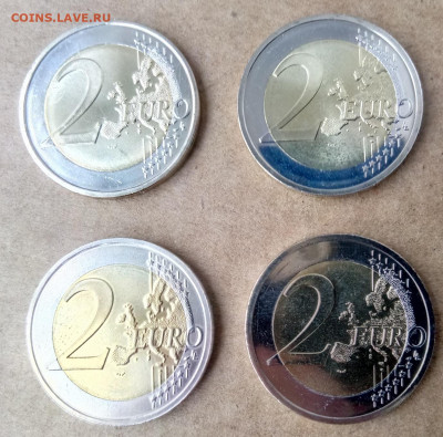 2 Евро 4 монеты Юбилейка до 02.03.20 22.00 - Литва, Латвия, Словения, Греция аверс 2015