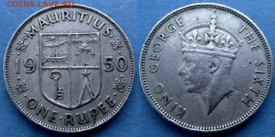 Маврикий - 1 рупия 1950 года до 7.03 - Маврикий 1 рупия, 1950