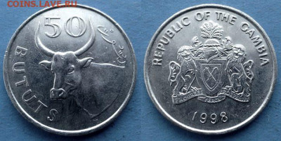 Гамбия - 50 бутутов 1998 года (Фауна) до 7.03 - Гамбия 50 бутутов, 1998