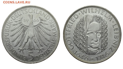 ФРГ. 5 марок 1966 г. Лейбниц. До 04.03.20. - DSH_7532.JPG