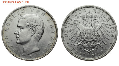 Бавария. 3 марки 1908 г. Отто. До 04.03.20. - DSH_7546.JPG