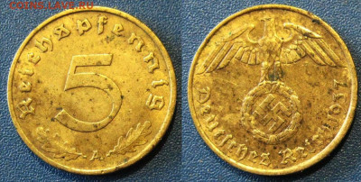 Германия 5 пфенингов 1937 год  До  03-03 в 22-00 МСК - 5 пфен